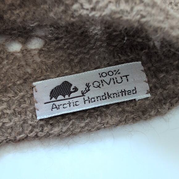 Hand Knit 100% Qiviut Oomingmak Musk Ox Ring Scarf Neck Warmer Alaska Arctic - Picture 7 of 15